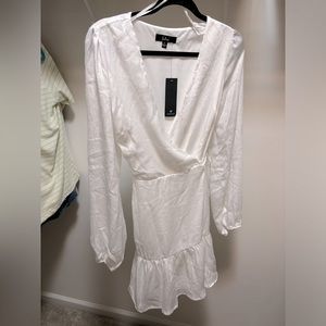 Lulus White Wrap Dress Short Size M - Tags on Never worn!